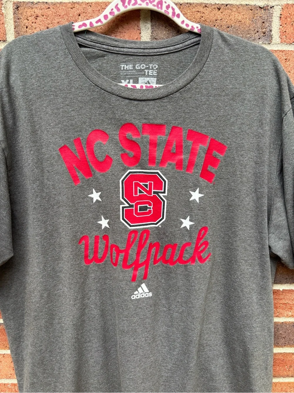Adidas NC State Wolfpack T Shirt XL Gray Red NCAA College Tee NCSU Wolfpack